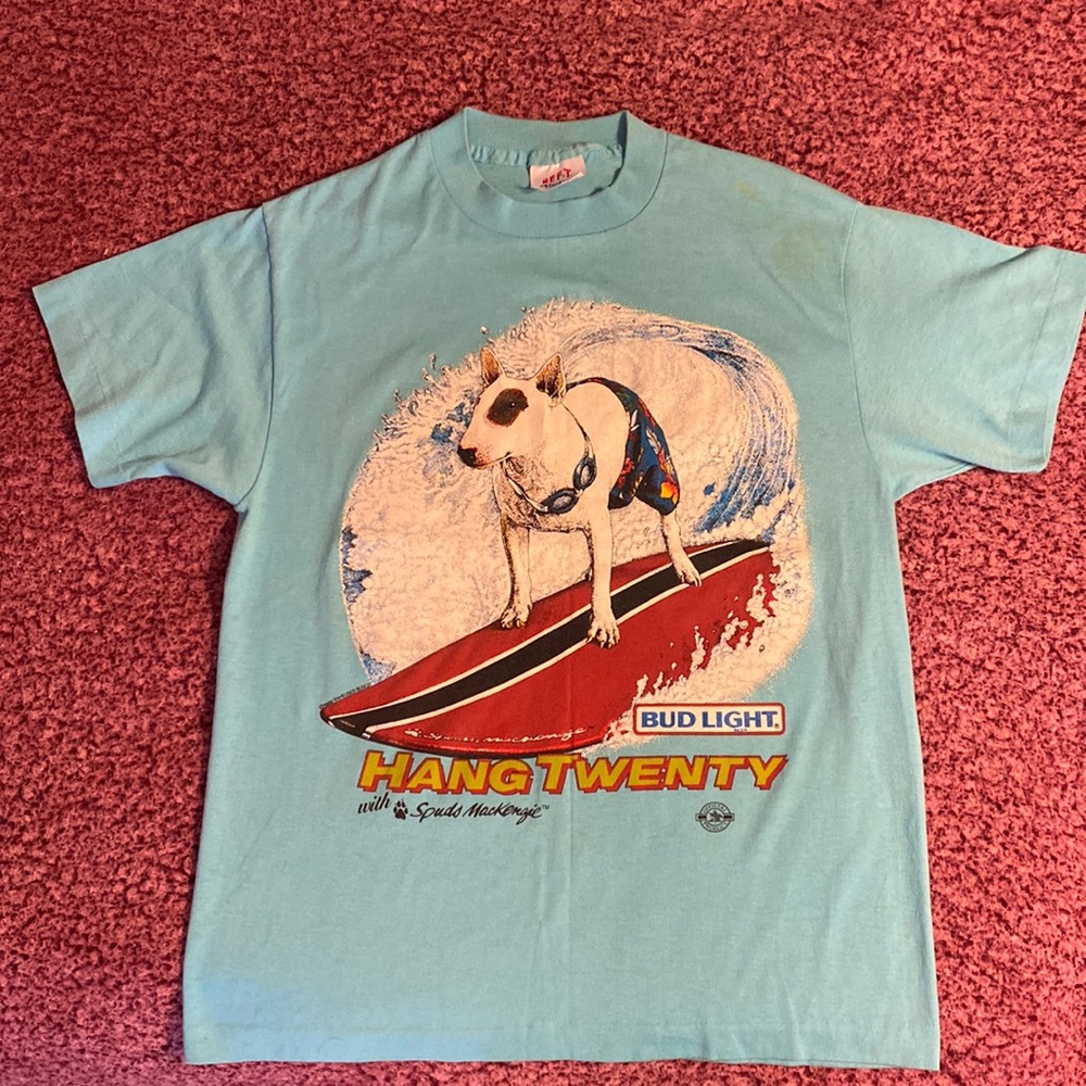 Vintage Spuds Mackenzie Hang Twenty Bud Light Tee 🏄‍♀️ 🌊 size M